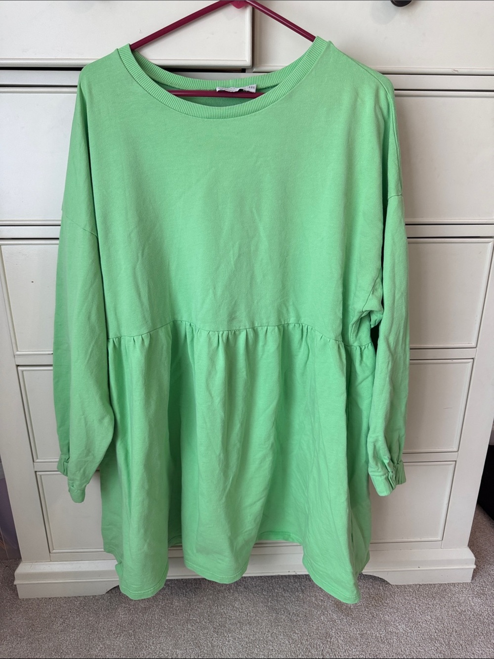 ASOS Green Long Sleeve Sweatshirt Dress